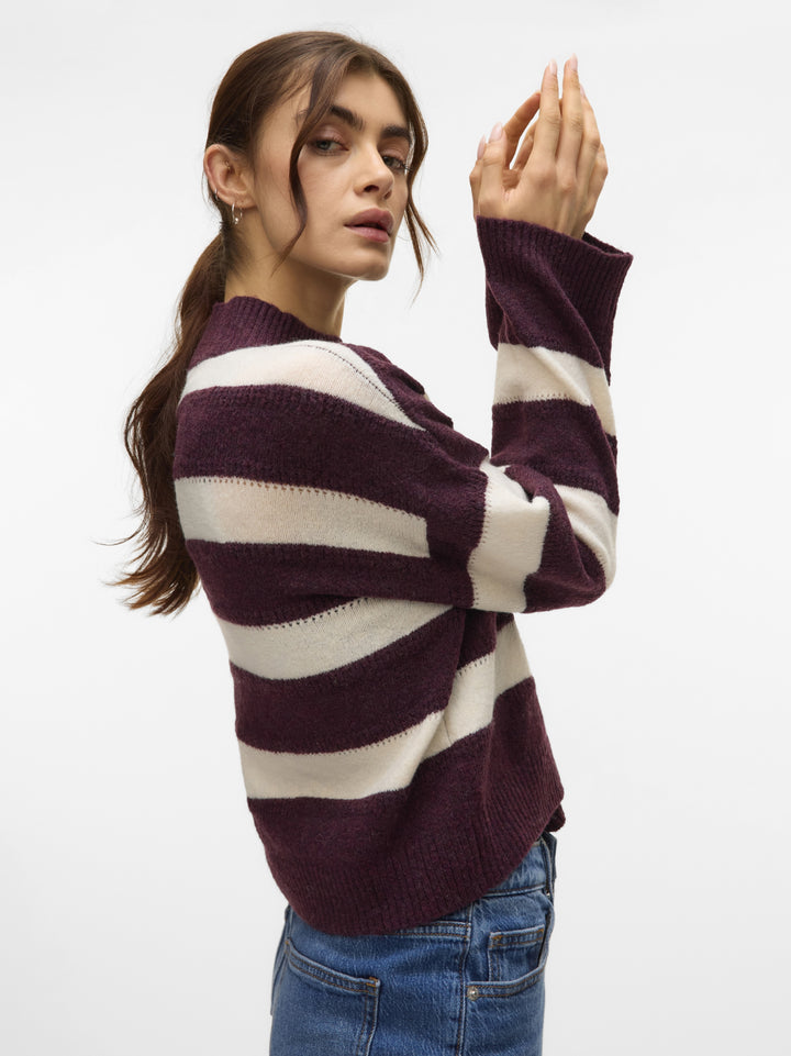 VMINEZ LS HIGHNECK SHORT PULLOVER B, Winetasting/W. BIRCH 186320001 Bild 5