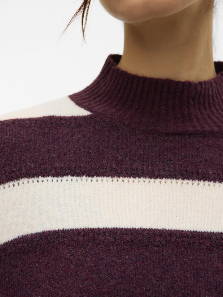 VMINEZ LS HIGHNECK SHORT PULLOVER B, Winetasting/W. BIRCH 186320001 Bild 6