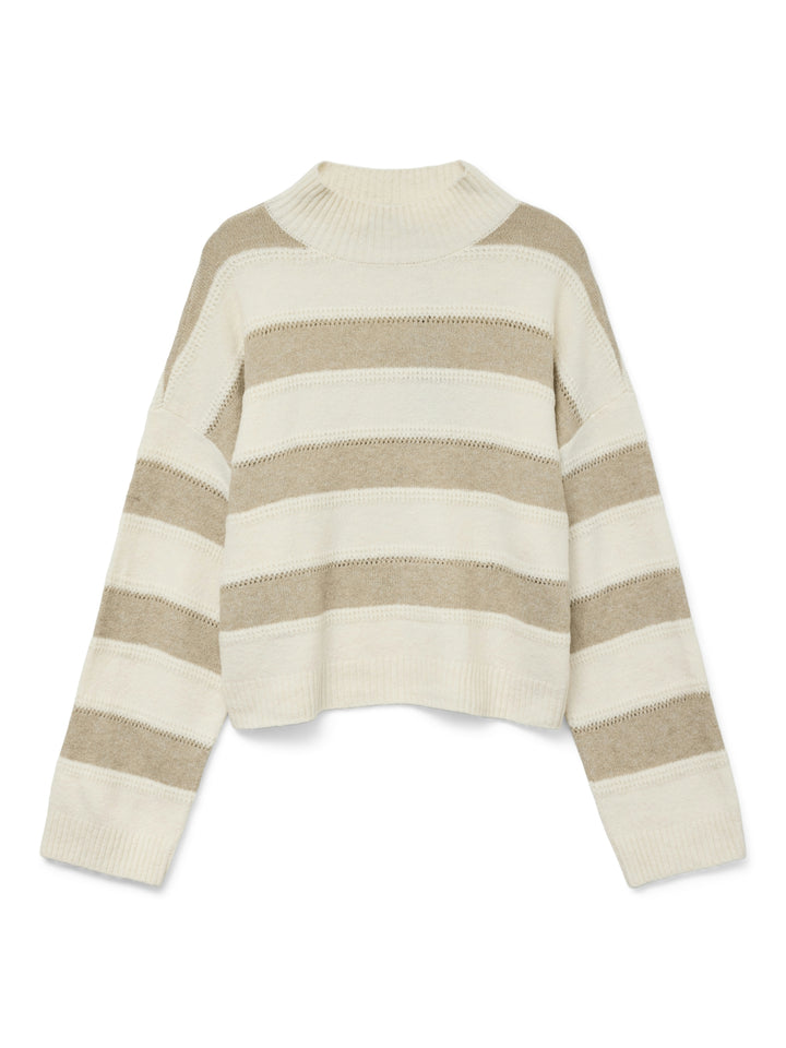 VMINEZ LS HIGHNECK SHORT PULLOVER B, Birch/W. SILVER MINK 222913002 Bild 1