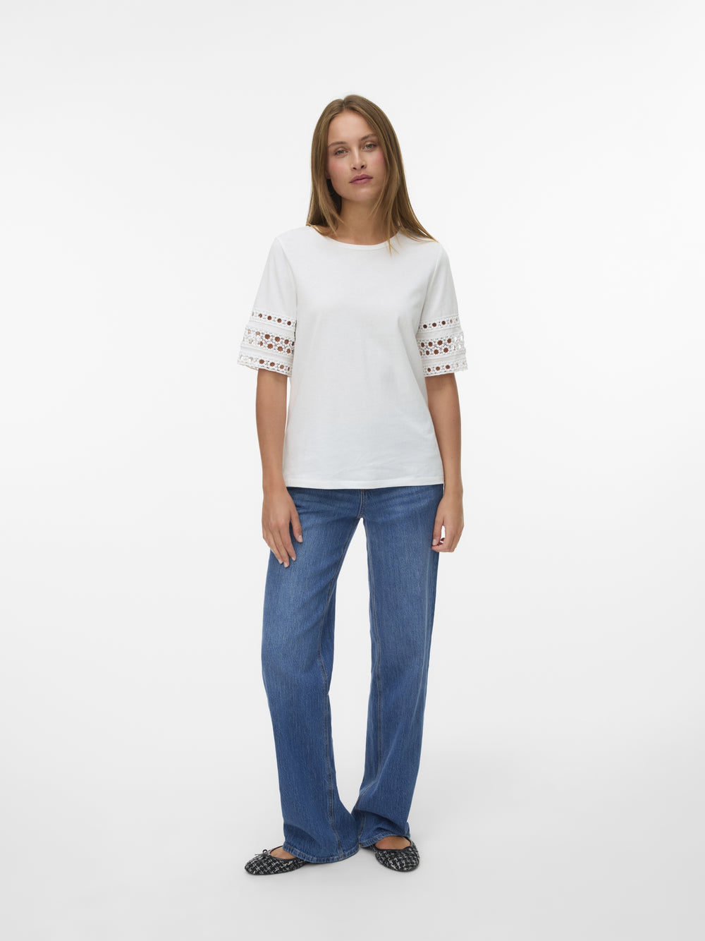 VMIVACY 2/4 O-NECK TOP JRS BTQ, Snow White/SNOW WHITE LACE 175598001 Bild 2