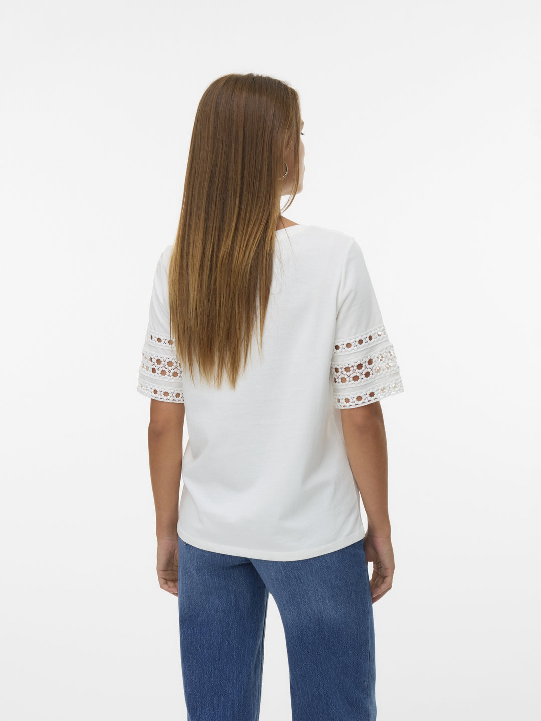 VMIVACY 2/4 O-NECK TOP JRS BTQ, Snow White/SNOW WHITE LACE 175598001 Bild 3