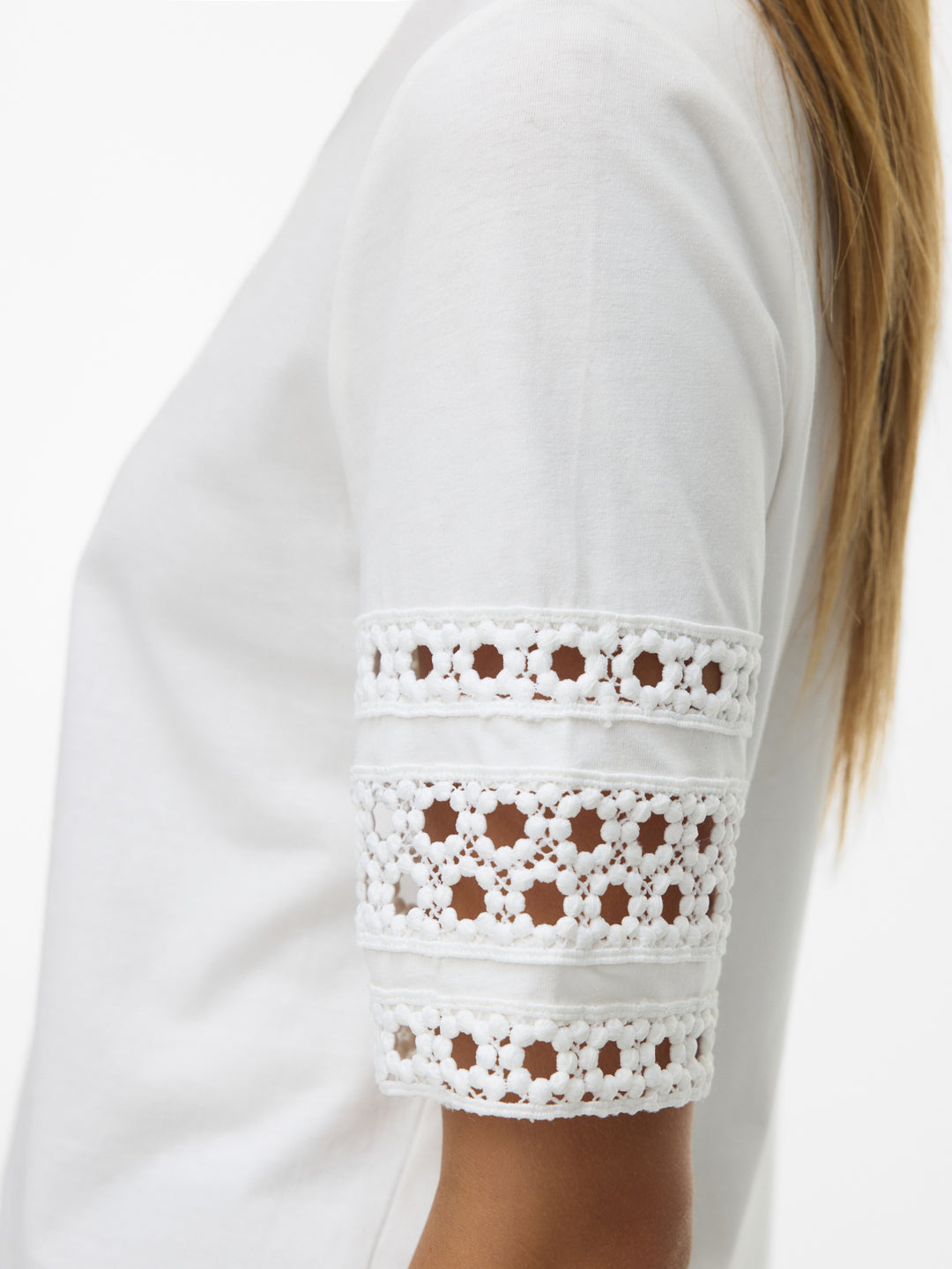 VMIVACY 2/4 O-NECK TOP JRS BTQ, Snow White/SNOW WHITE LACE 175598001 Bild 4