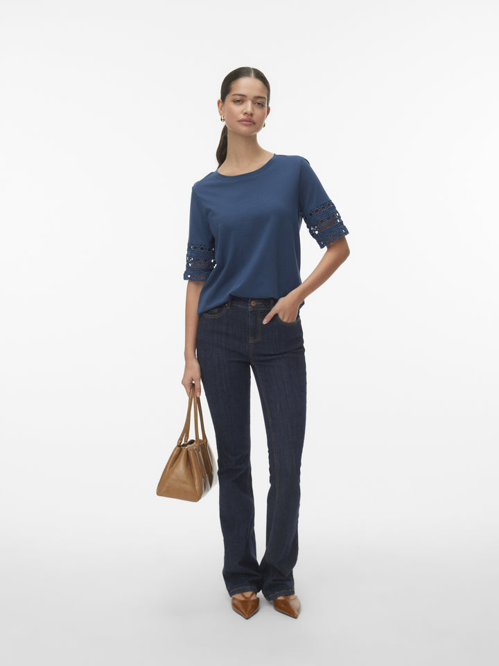 VMIVACY 2/4 O-NECK TOP JRS BTQ, Dark Denim 229916 Bild 2