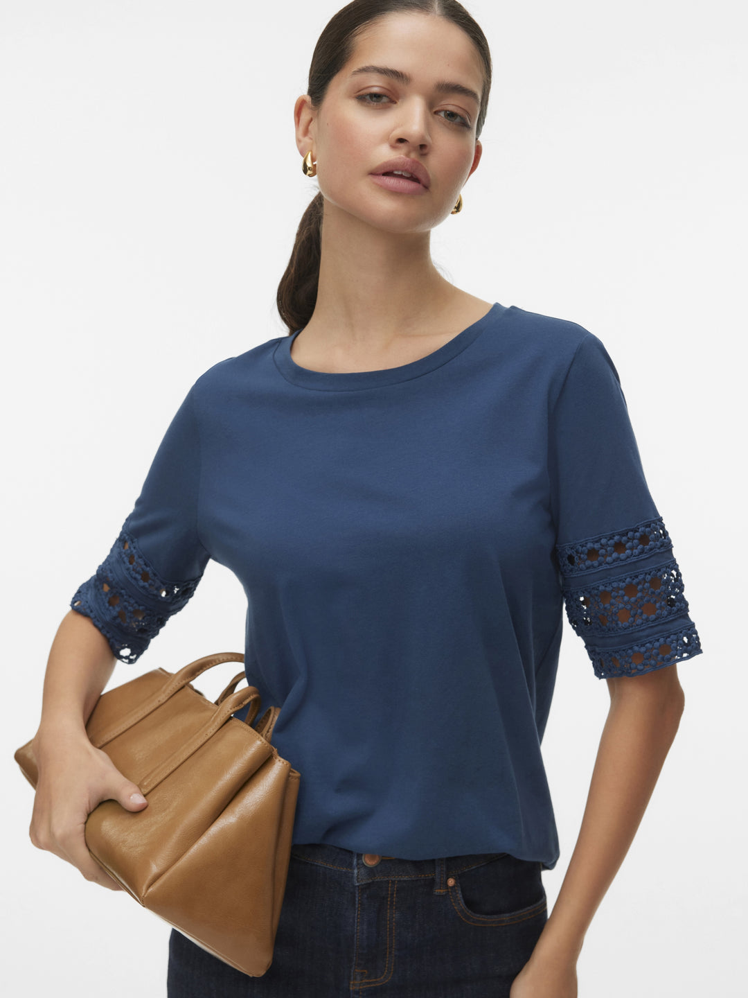 VMIVACY 2/4 O-NECK TOP JRS BTQ, Dark Denim 229916 Bild 3