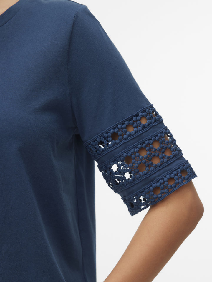VMIVACY 2/4 O-NECK TOP JRS BTQ, Dark Denim 229916 Bild 4