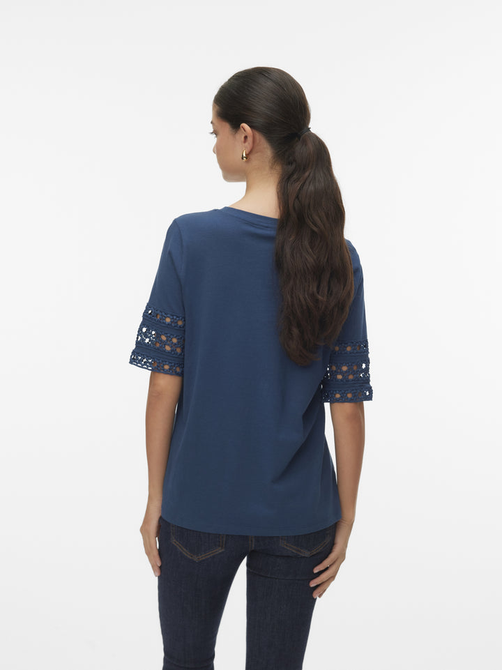 VMIVACY 2/4 O-NECK TOP JRS BTQ, Dark Denim 229916 Bild 5