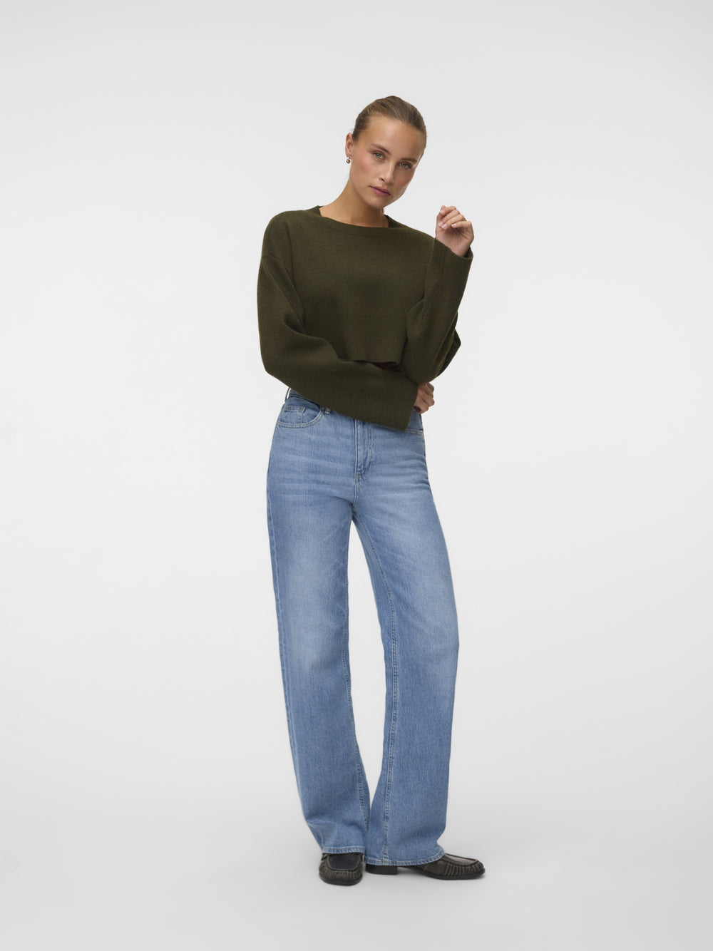 VMJACE LS O-NECK CROP PULLOVER, Forest Night 186323 Bild 2