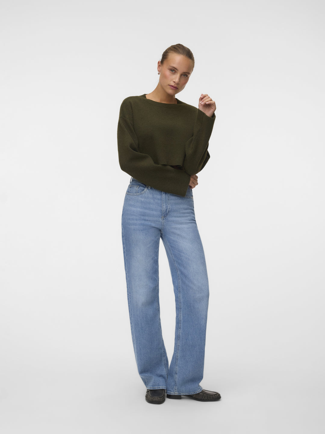 VMJACE LS O-NECK CROP PULLOVER, Forest Night 186323 Bild 2