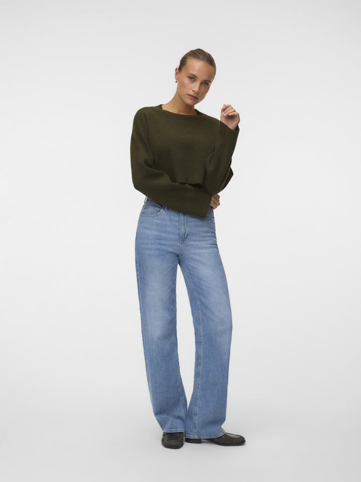 VMJACE LS O-NECK CROP PULLOVER, Forest Night 186323 Bild 2