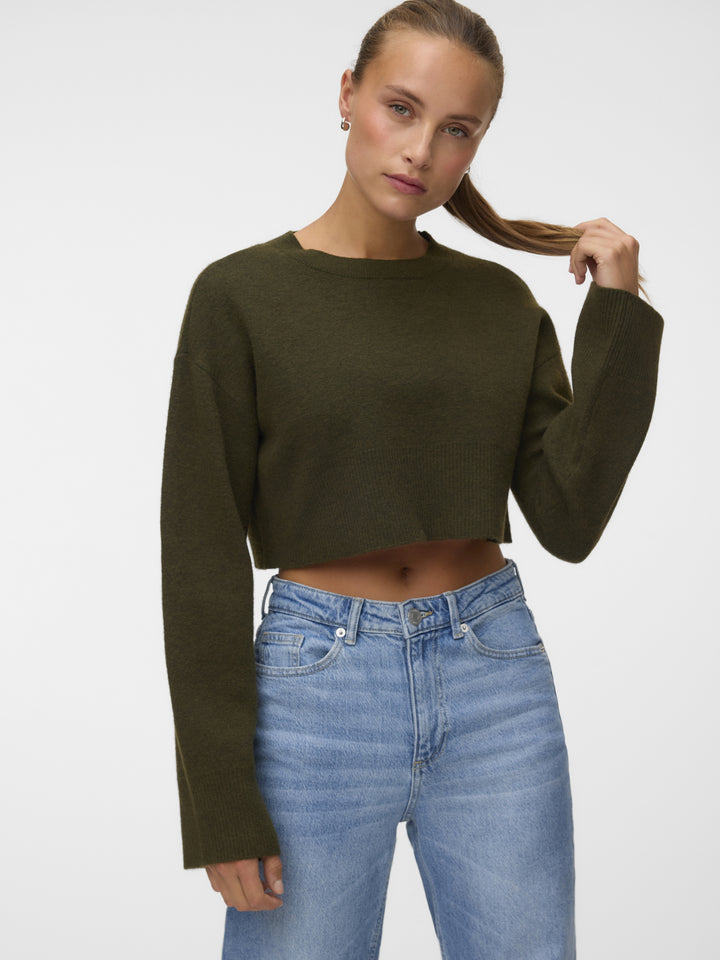 VMJACE LS O-NECK CROP PULLOVER, Forest Night 186323 Bild 4