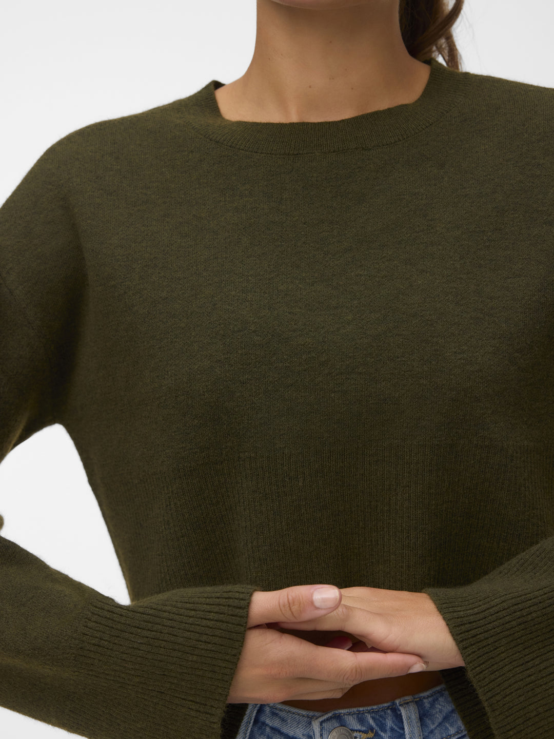 VMJACE LS O-NECK CROP PULLOVER, Forest Night 186323 Bild 5