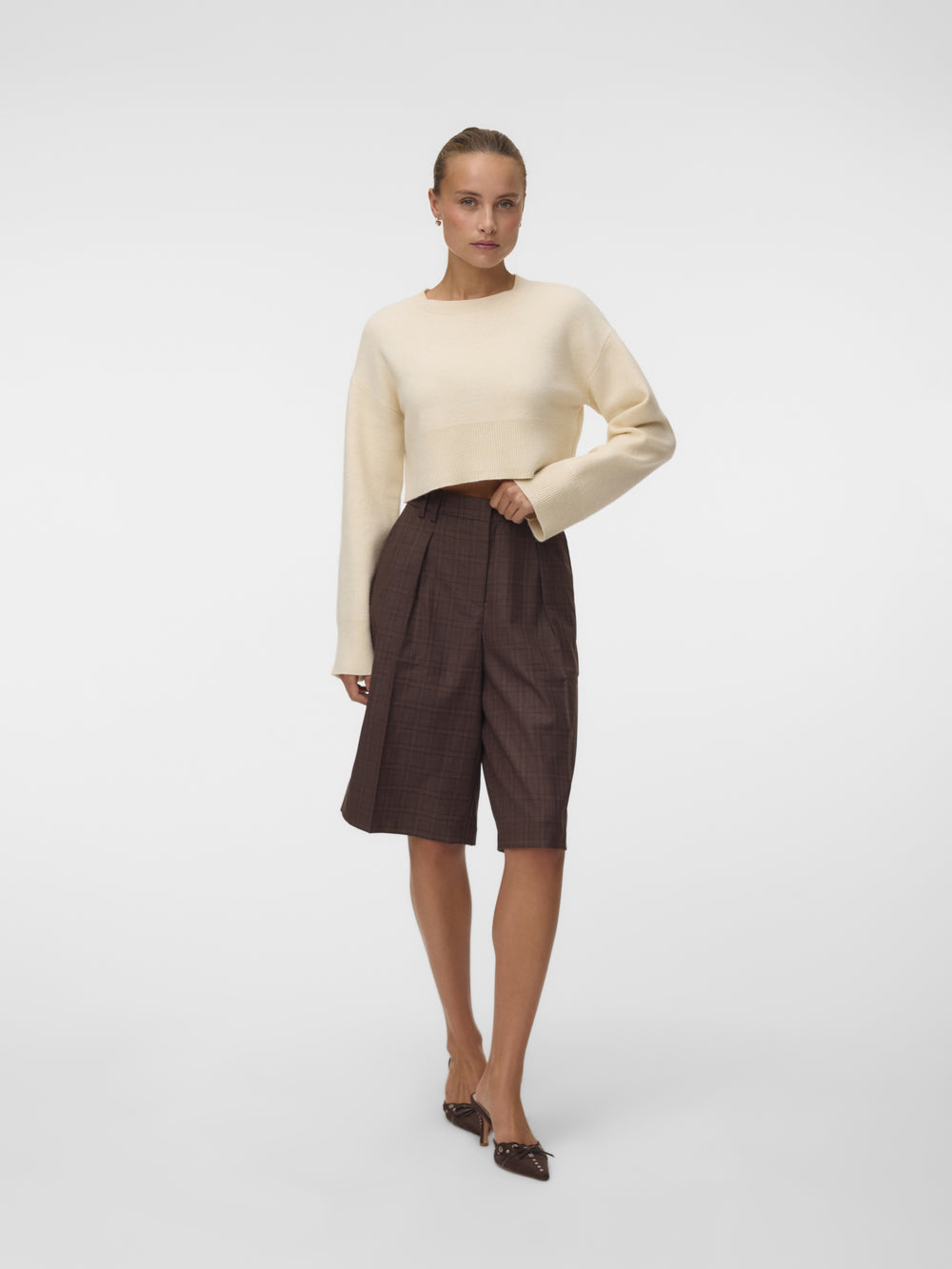 VMJACE LS O-NECK CROP PULLOVER, Birch 222913 Bild 2