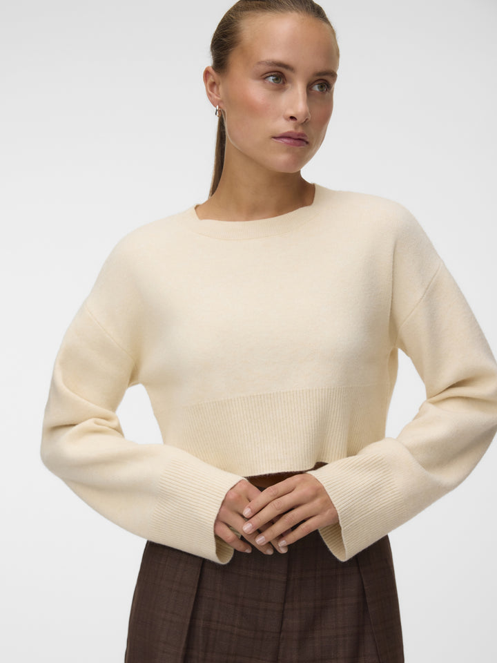 VMJACE LS O-NECK CROP PULLOVER, Birch 222913 Bild 3