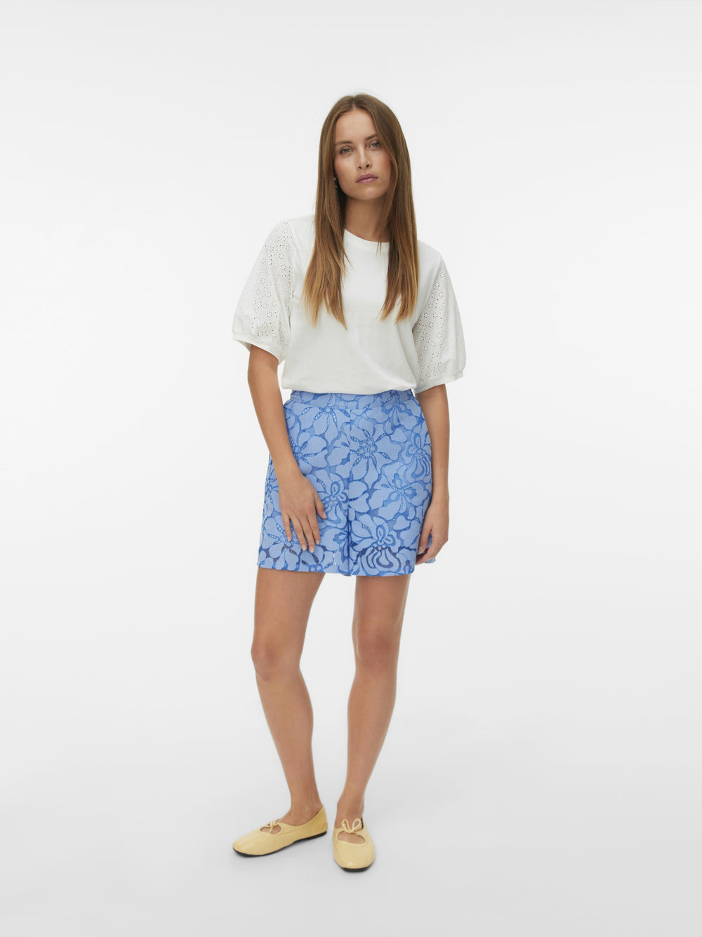 VMJANNI SS O-NECK SHORT TOP JRS GA, Snow White 175598 Bild 2