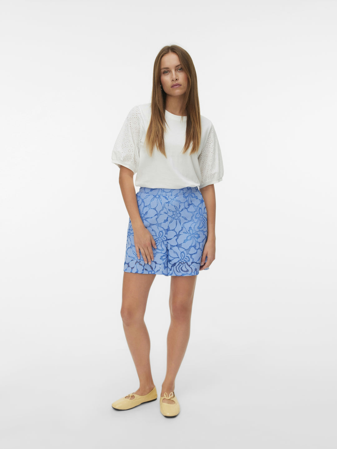 VMJANNI SS O-NECK SHORT TOP JRS GA, Snow White 175598 Bild 2