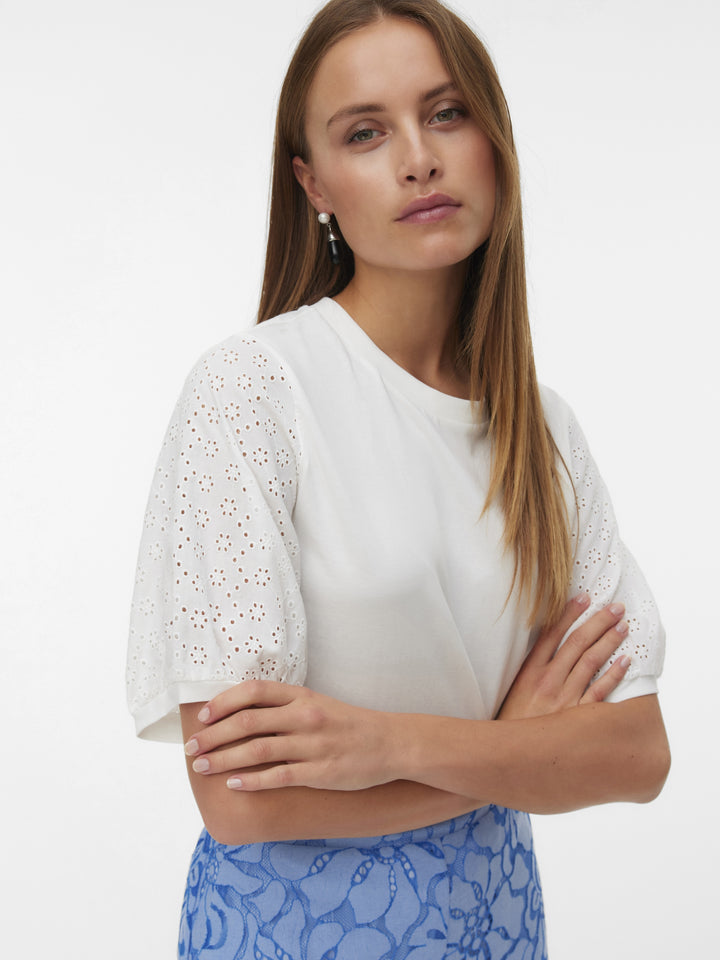 VMJANNI SS O-NECK SHORT TOP JRS GA, Snow White 175598 Bild 4