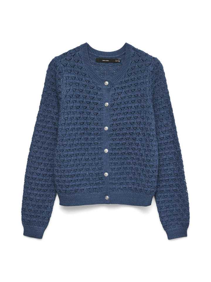 VMJAQUELINE LS O-NECK CARDIGAN BOO, Dark Denim 229916 Bild 1
