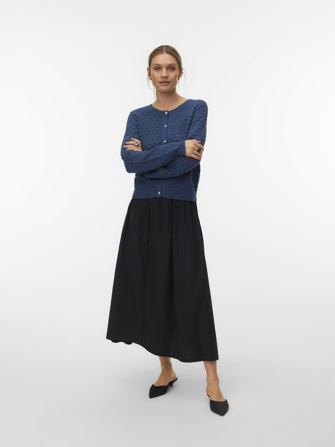 VMJAQUELINE LS O-NECK CARDIGAN BOO, Dark Denim 229916 Bild 2