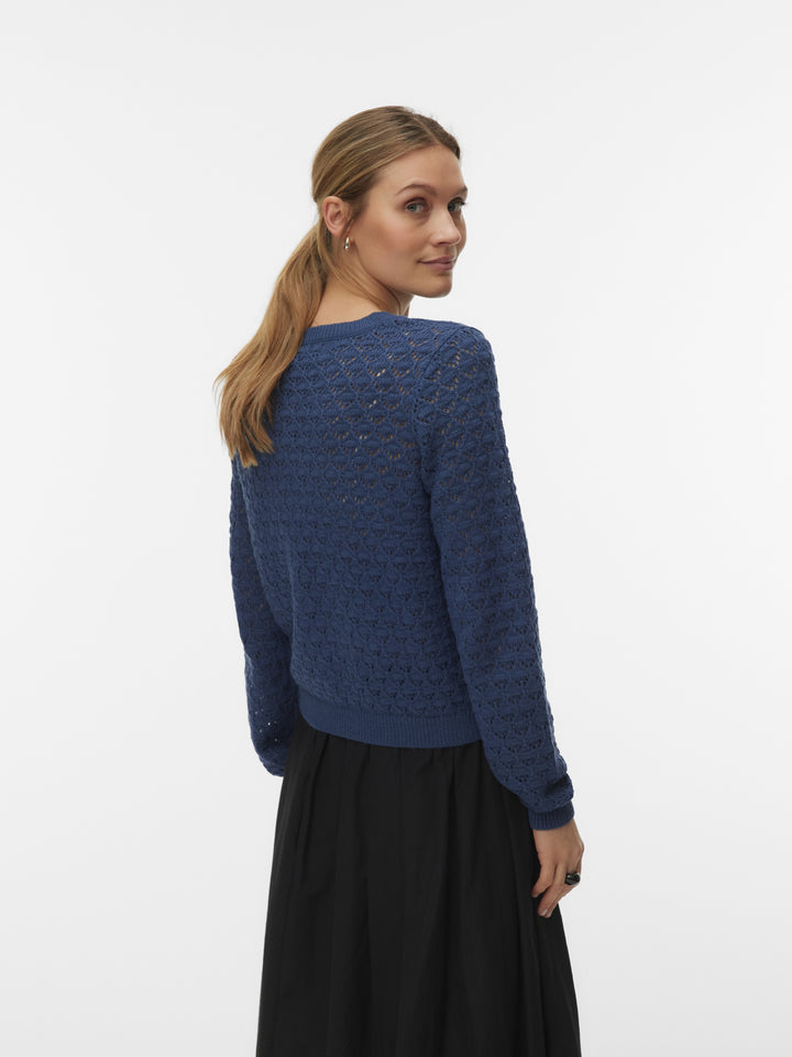 VMJAQUELINE LS O-NECK CARDIGAN BOO, Dark Denim 229916 Bild 3