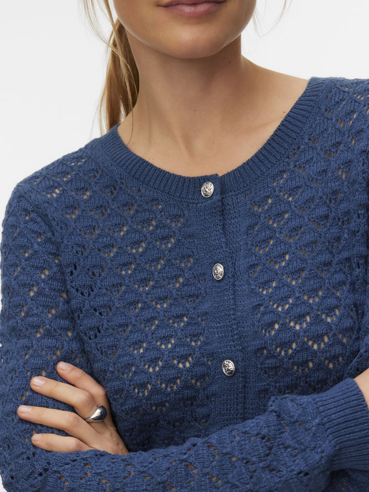 VMJAQUELINE LS O-NECK CARDIGAN BOO, Dark Denim 229916 Bild 5