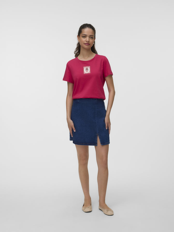 VMJOFIA SS O-NECK T-SHIRT JRS BTQ, Jazzy/PATCH 3 255656003 Bild 2