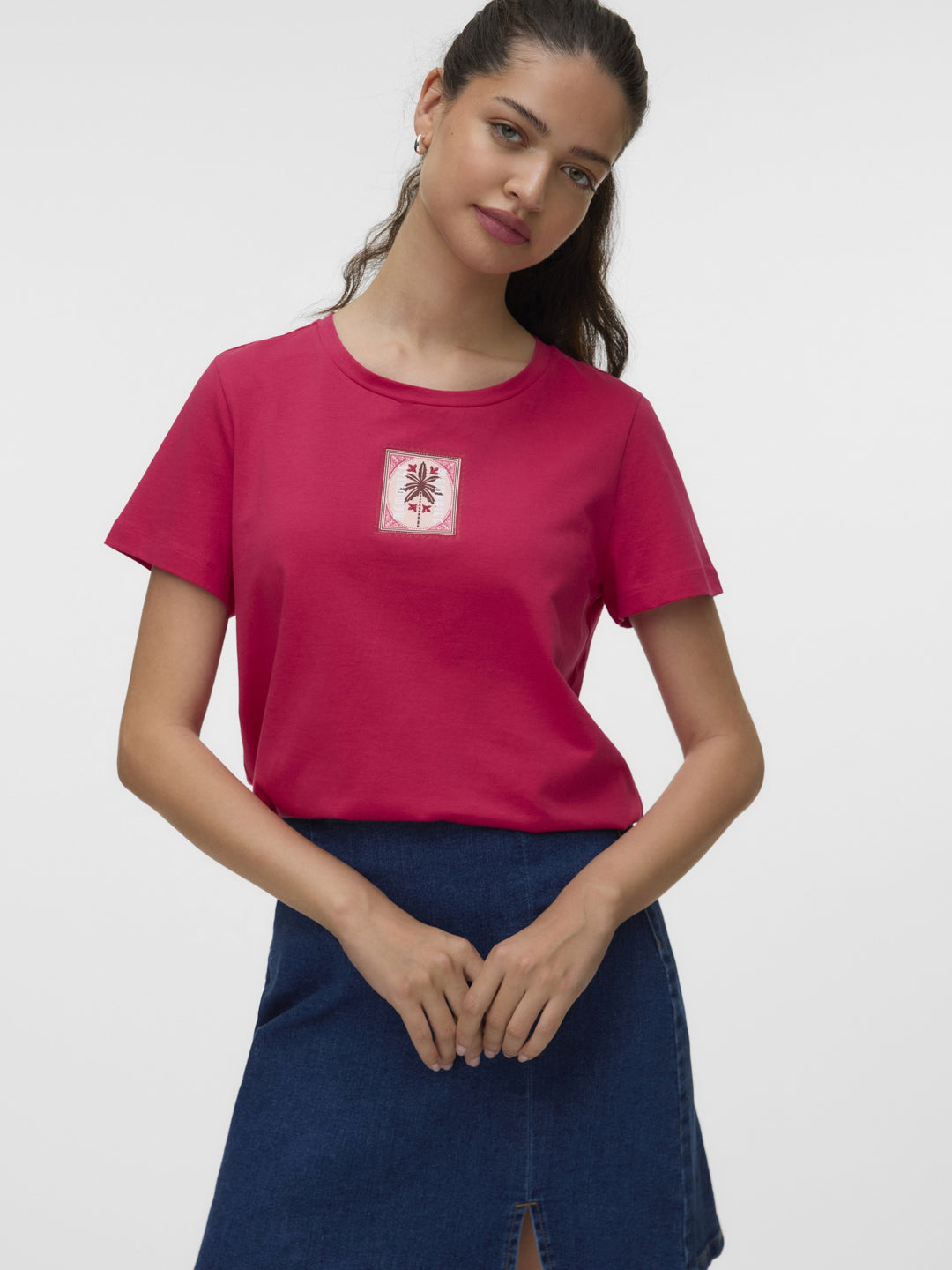 VMJOFIA SS O-NECK T-SHIRT JRS BTQ, Jazzy/PATCH 3 255656003 Bild 3