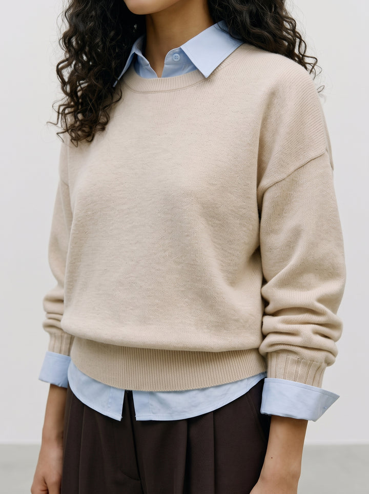 VMKACY LS O-NECK PULLOVER, Birch/MELANGE 222913001 Bild 3