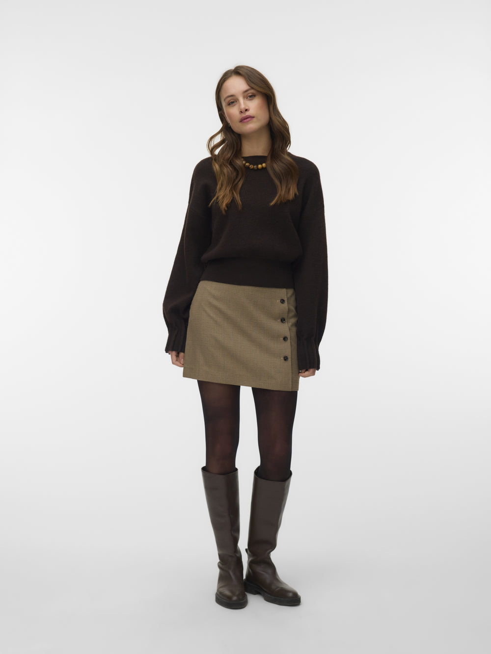 VMKACY LS O-NECK PULLOVER, Chocolate Torte/MELANGE 297957001 Bild 2