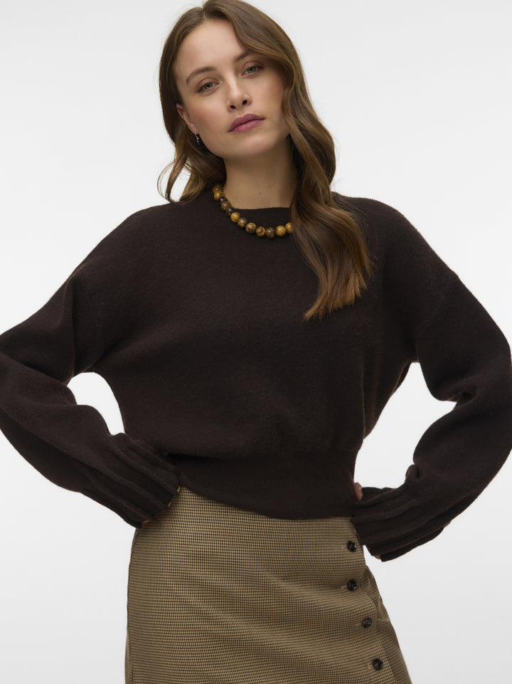 VMKACY LS O-NECK PULLOVER, Chocolate Torte/MELANGE 297957001 Bild 4