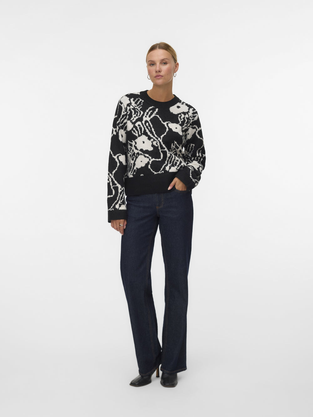 VMKAILA LS O-NECK PULLOVER BOO, Black/W. BIRCH 177868001 Bild 2