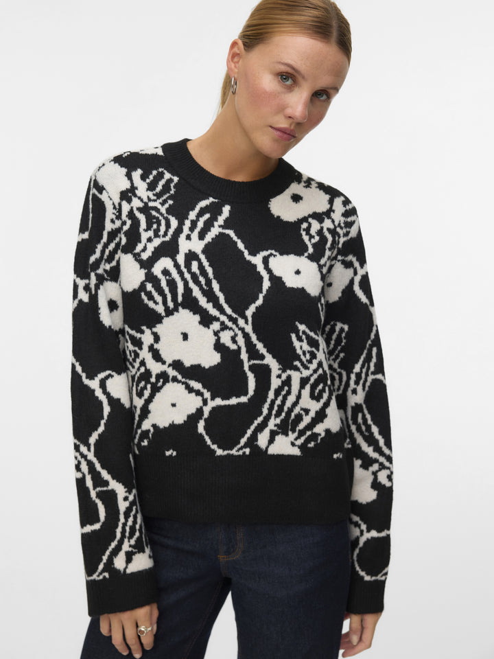 VMKAILA LS O-NECK PULLOVER BOO, Black/W. BIRCH 177868001 Bild 4