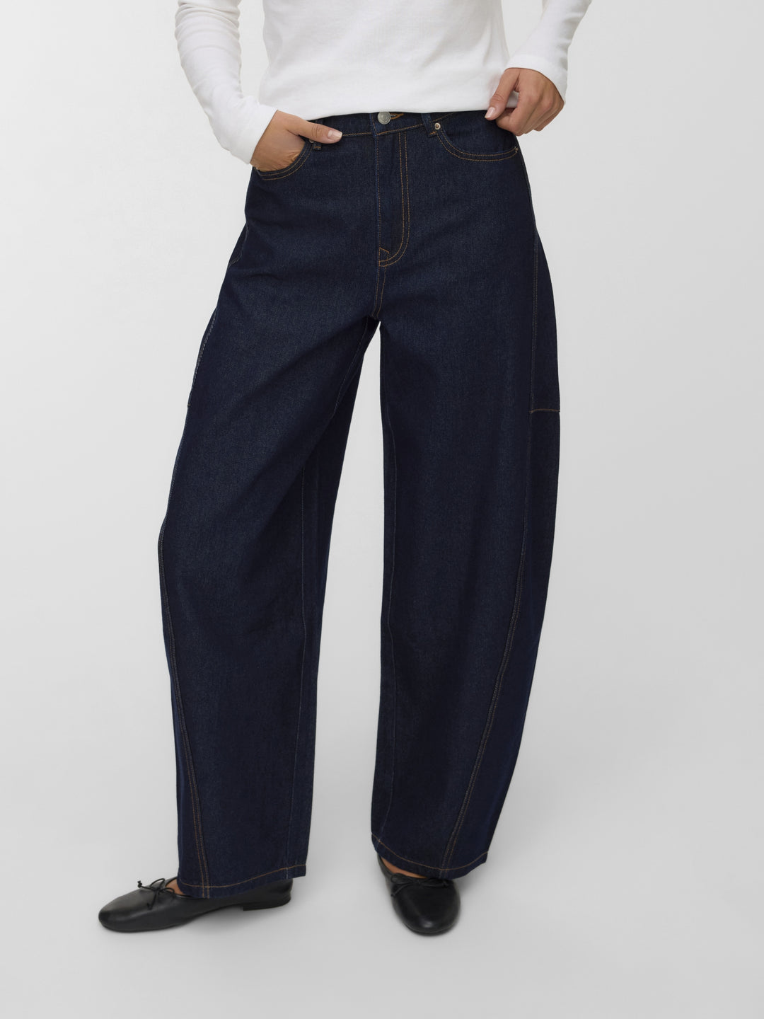 VMKAITLIN HR WIDE BARREL JEANS SI35, Dark Blue Denim 178006 Bild 5