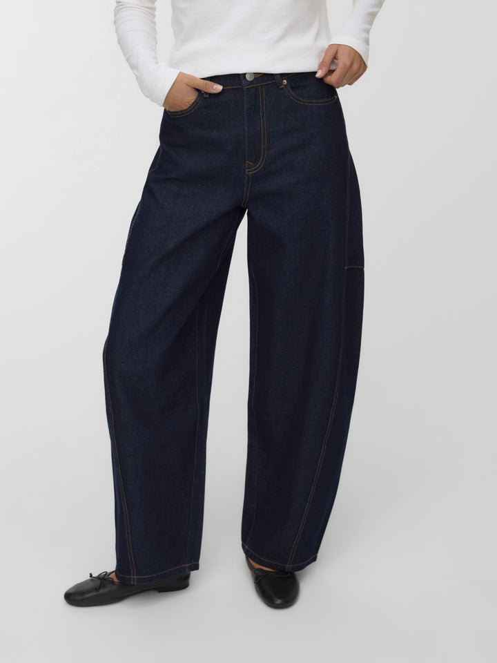 VMKAITLIN HR WIDE BARREL JEANS SI35, Dark Blue Denim 178006 Bild 5