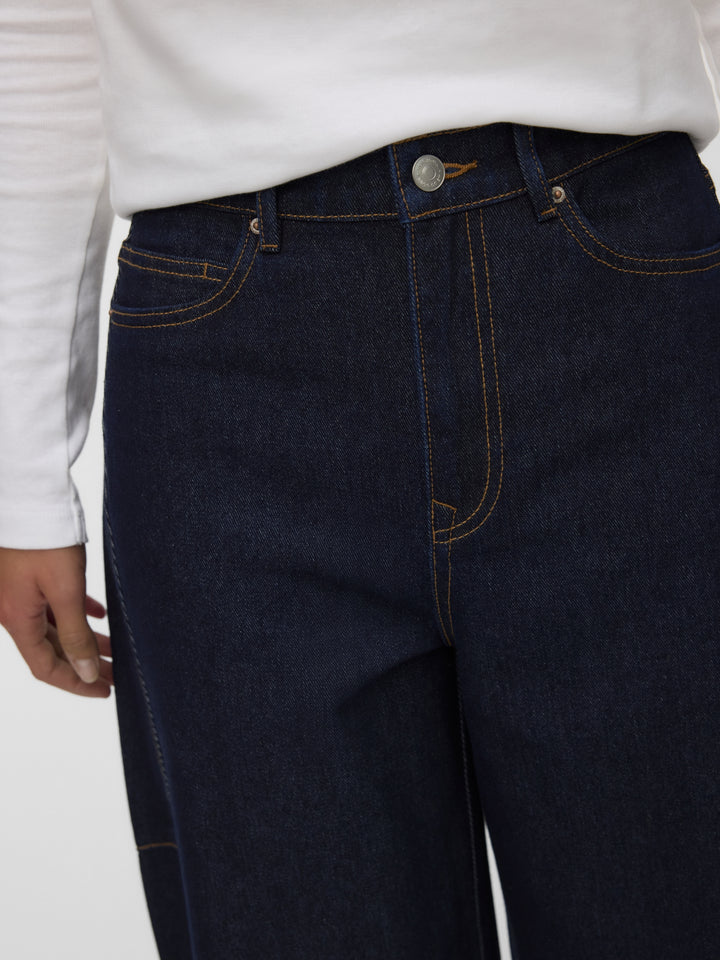 VMKAITLIN HR WIDE BARREL JEANS SI35, Dark Blue Denim 178006 Bild 6