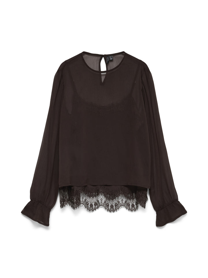VMLALIE LS LACE TOP WVN, Chocolate Torte 297957 Bild 1
