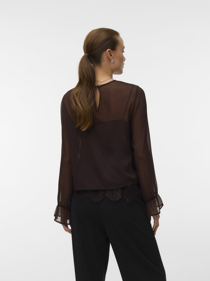 VMLALIE LS LACE TOP WVN, Chocolate Torte 297957 Bild 3