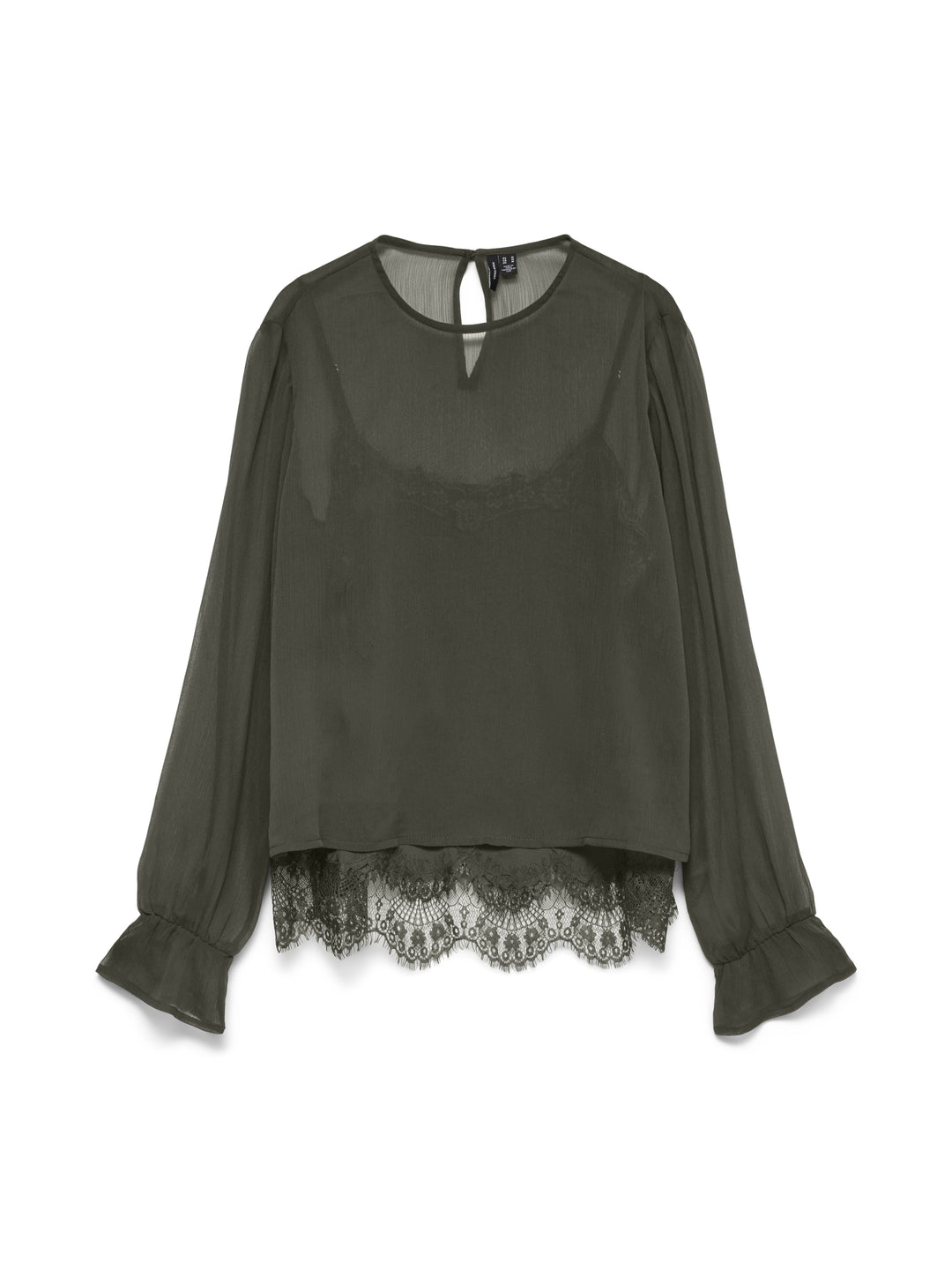 VMLALIE LS LACE TOP WVN, Forest Night 186323 Bild 1