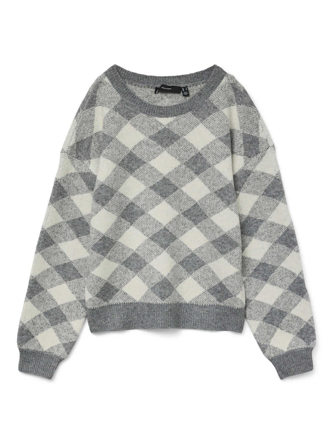 VMLARA LS O-NECK PULLOVER BOO REP, Medium Grey Melange/W. BIRCH 178995019 Bild 1