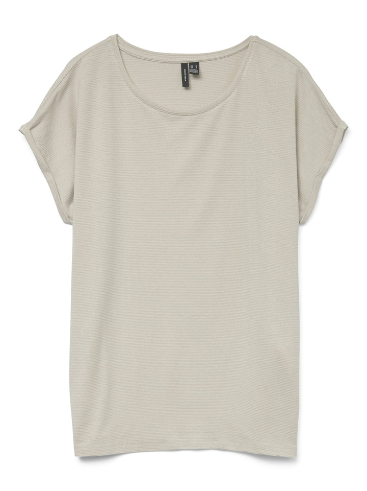 VMLAVA GLITTER SS TOP STRIPE GA NOO, Oatmeal/GOLD LUREX 175626003 Bild 1