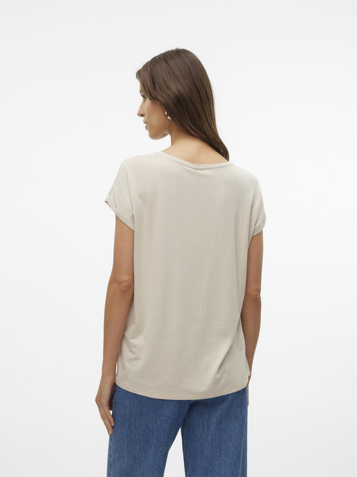 VMLAVA GLITTER SS TOP STRIPE GA NOO, Oatmeal/GOLD LUREX 175626003 Bild 5