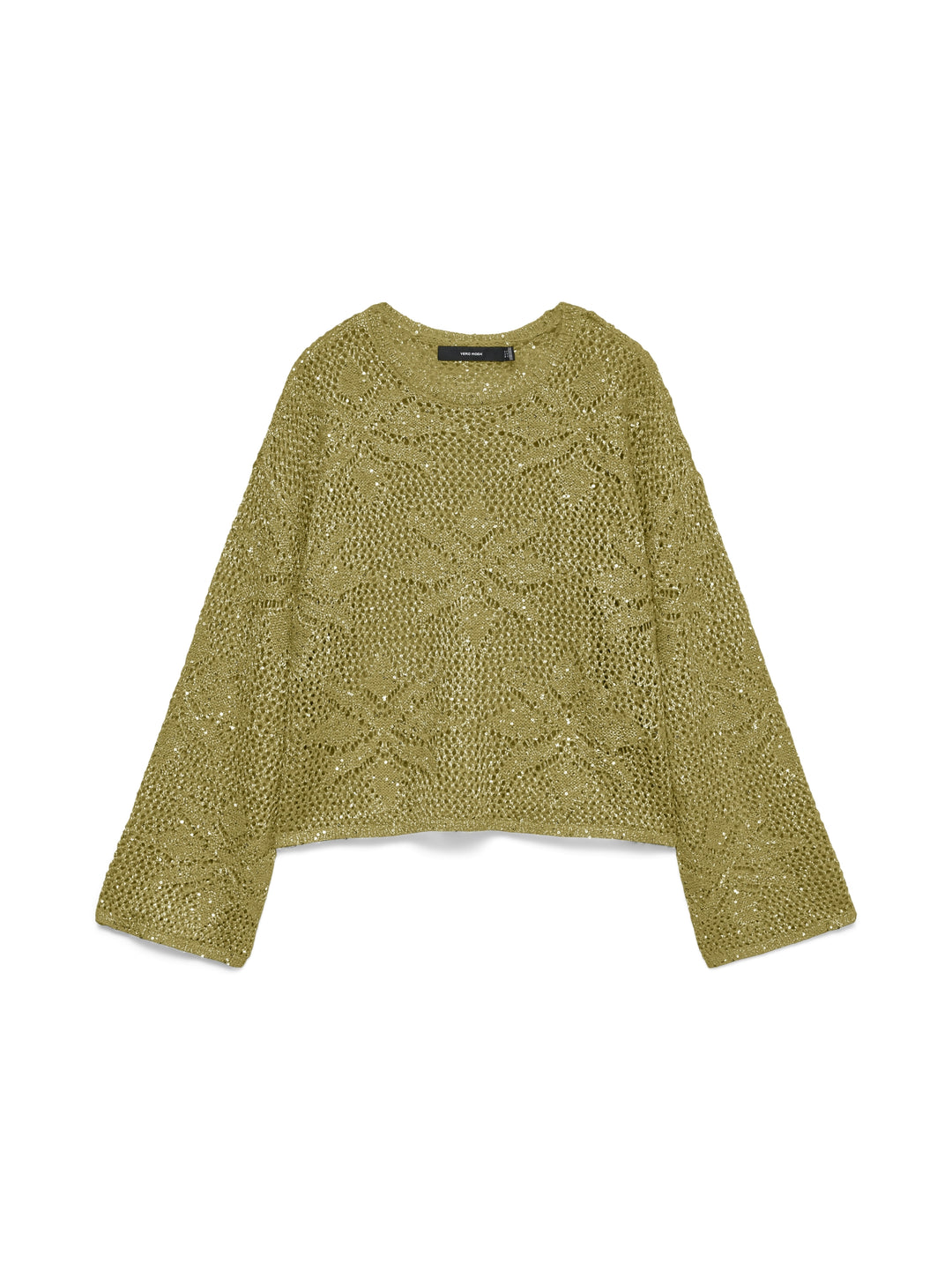 VMLEILANI FLOWER LS O-NECK PULLOVER, Willow/W. SILVER SEQUINS 299497001 Bild 1