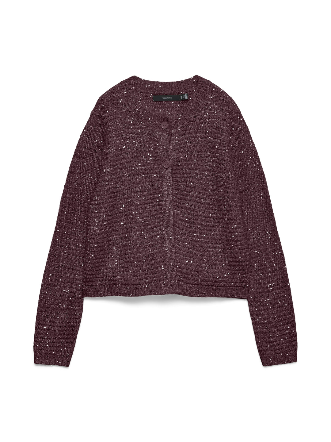 VMLEILANI STITCH LS O-NECK CARDIGAN, Winetasting/W. SILVER SEQ 186320001 Bild 1