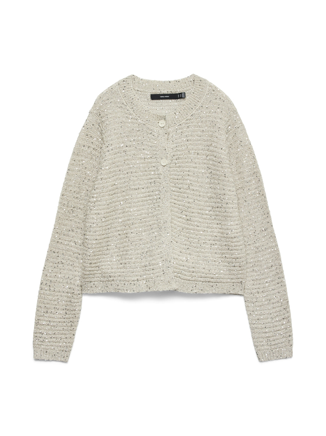 VMLEILANI STITCH LS O-NECK CARDIGAN, Pumice Stone/W. SILVER SEQ 195780001 Bild 1