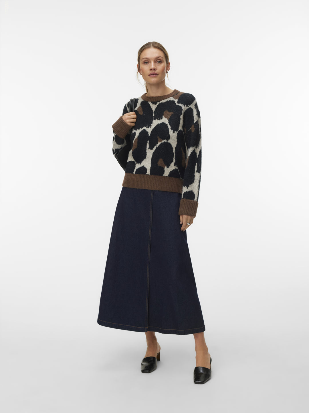 VMLEONIE LS O-NECK PULLOVER BOO, Cocoa Brown/BLACK/BIRCH/LEO 288475001 Bild 2