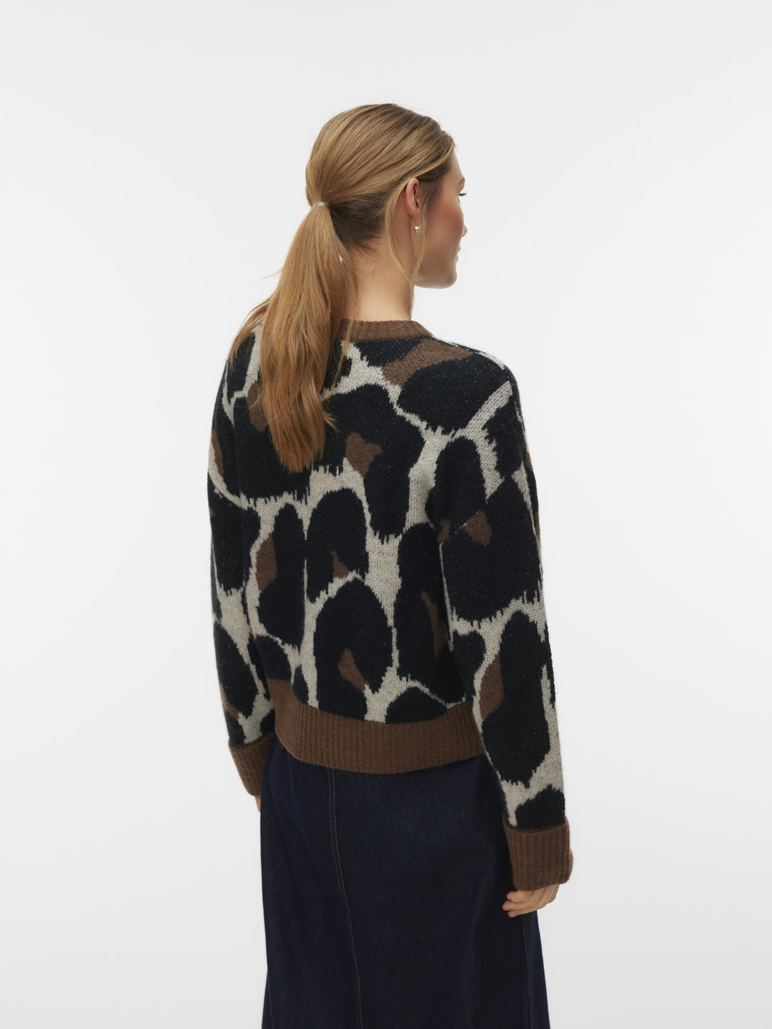 VMLEONIE LS O-NECK PULLOVER BOO, Cocoa Brown/BLACK/BIRCH/LEO 288475001 Bild 5