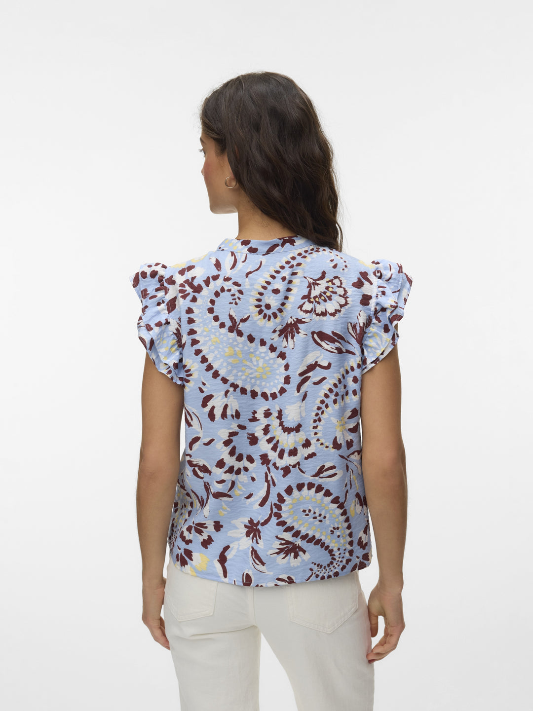 VMNELLIE CARLA SL FRILL TOP WVN GA, Brunnera Blue/Carla 249737001 Bild 3