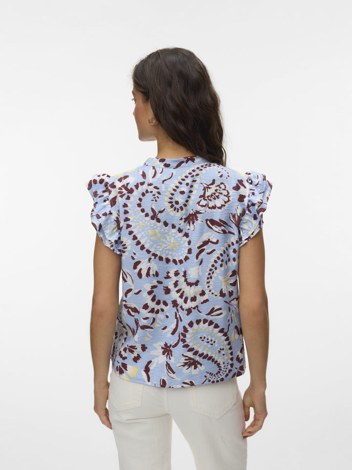VMNELLIE CARLA SL FRILL TOP WVN GA, Brunnera Blue/Carla 249737001 Bild 3