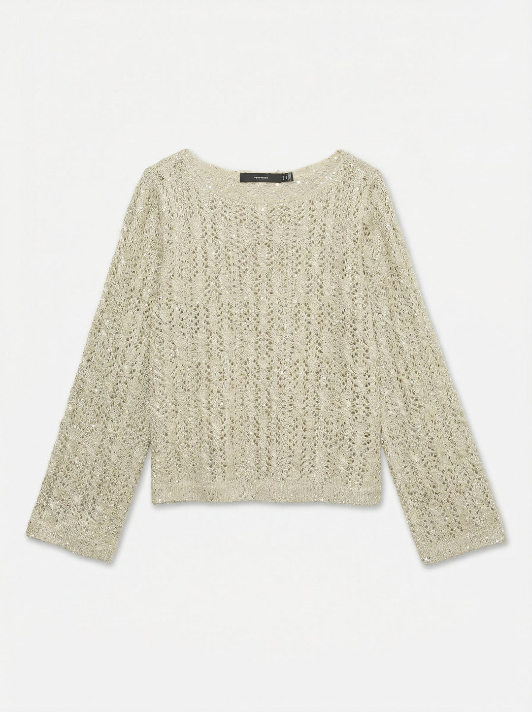 VMNEWLEILANI LS BOATNECK PULLOVER, Cement/W. SILVER SEQUINS 239675001 Bild 1