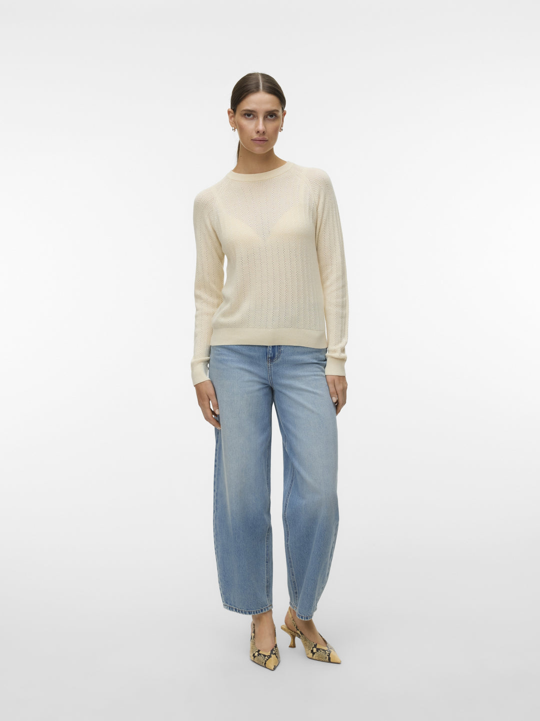VMNEWLEX POINTELLE LS O-N PULLOVER, Birch 222913 Bild 2
