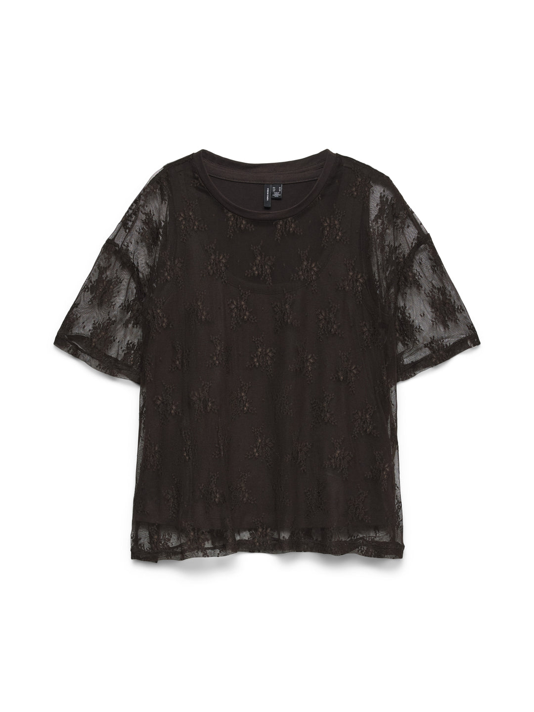 VMNIKITA S/S O-NECK TOP JRS BTQ FR, Chocolate Torte/CHOCOLATE TORTE LAC 297957001 Bild 1